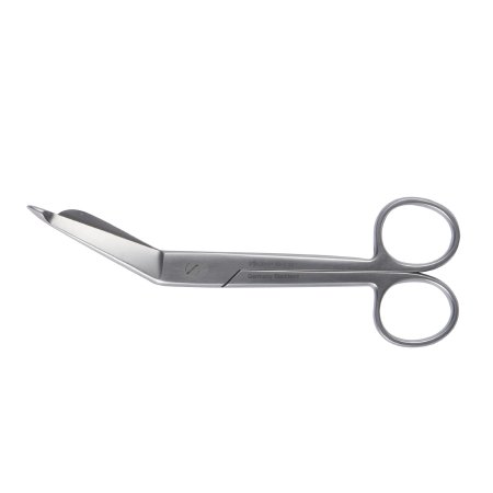 McKesson Bandage Scissors McKesson Argent™ Lister 5-1/2 Inch Length Surgical Grade Stainless Steel NonSterile Finger Ring Handle Angled Blunt Tip / Blunt Tip - Each - 43-1-231-EA