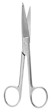 McKesson Bandage Scissors McKesson Argent™ Knowles 5-1/2 Inch Length Surgical Grade Stainless Steel NonSterile Finger Ring Handle Straight Sharp Tip / Blunt Tip - Each - 43-1-254-EA