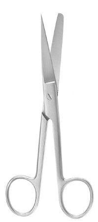 McKesson Operating Scissors McKesson Argent™ 4-1/2 Inch Surgical Grade Stainless Steel Finger Ring Handle Straight Sharp Tip / Blunt Tip - Each - 43-1-265-EA