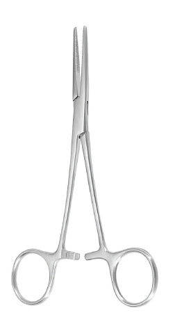 McKesson Hemostatic Forceps McKesson Argent™ Kelly 5-1/2 Inch Length Surgical Grade Stainless Steel NonSterile Ratchet Lock Finger Ring Handle Straight - Each - 43-1-436-EA