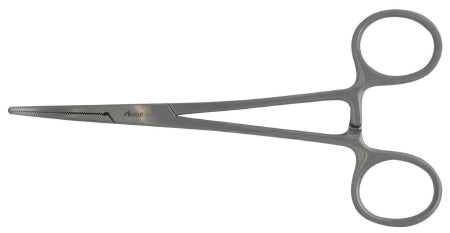 McKesson Hemostatic Forceps McKesson Argent™ Crile 5-1/2 Inch Length Surgical Grade Stainless Steel NonSterile Ratchet Lock Finger Ring Handle Curved - Each - 43-1-452-EA