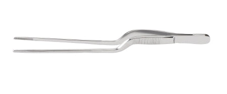 McKesson Dressing Forceps McKesson Argent™ Gruenwald-Jansen 6-1/2 Inch Length Surgical Grade Stainless Steel NonSterile NonLocking Bayonet Handle Straight Serrated Tips - Each - 43-1-605-EA