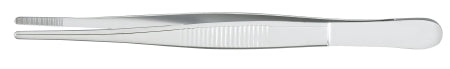 McKesson Dressing Forceps McKesson Argent™ 5-1/2 Inch Length Surgical Grade Stainless Steel NonSterile NonLocking Thumb Handle Straight Serrated Tips - Each - 43-1-727-EA