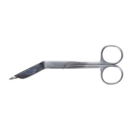 McKesson Bandage Scissors McKesson Lister 5-1/2 Inch Length Office Grade Stainless Steel NonSterile Finger Ring Handle Angled Blunt Tip / Blunt Tip - Each - 43-2-231-EA
