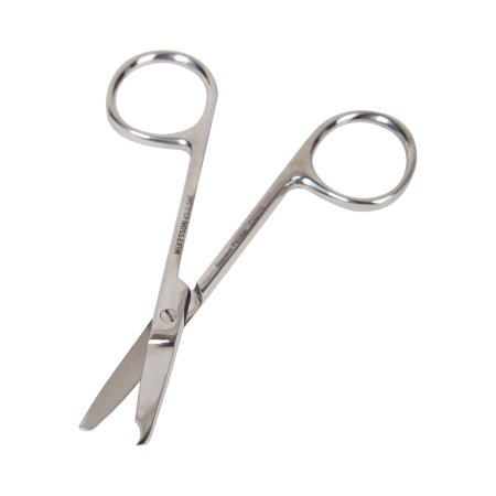 McKesson Suture Scissors McKesson Spencer 3-1/2 Inch Office Grade Stainless Steel NonSterile Finger Ring Handle Straight Blunt Tip / Blunt Tip - Each - 43-2-346-EA