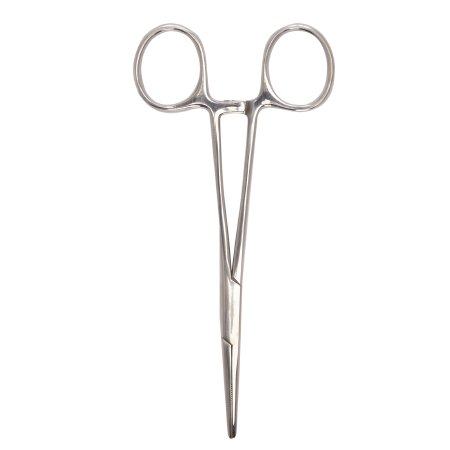 McKesson Hemostatic Forceps McKesson Kelly 5-1/2 Inch Length Office Grade Stainless Steel NonSterile Ratchet Lock Finger Ring Handle Straight - Each - 43-2-436-EA