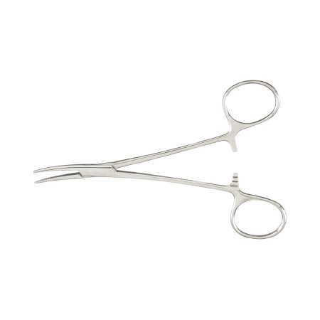 McKesson Hemostatic Forceps McKesson Kelly 5-1/2 Inch Length Office Grade Stainless Steel NonSterile Ratchet Lock Finger Ring Handle Curved - Each - 43-2-442-EA