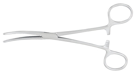 McKesson Hemostatic Forceps McKesson Rochester-Pean 6-1/4 Inch Length Office Grade Stainless Steel NonSterile Ratchet Lock Finger Ring Handle Curved - Each - 43-2-477-EA