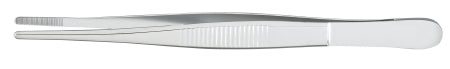 McKesson Dressing Forceps McKesson Iris 5-1/2 Inch Length Office Grade Stainless Steel NonSterile NonLocking Thumb Handle Straight Serrated Tip - Each - 43-2-727-EA