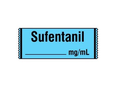 Shamrock Scientific Drug Label Shamrock Anesthesia Label Sufentanil_mg/mL Blue 1/2 X 1 Inch - Roll of 1 - SA-245-RL