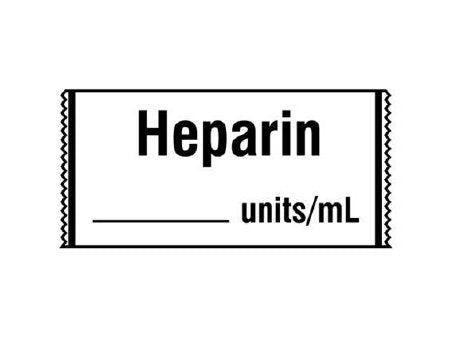 Shamrock Scientific Drug Label Shamrock Anesthesia Label HEPARIN / _____ units / mL White 1/2 X 1 Inch - Roll of 1 - SA-320-RL