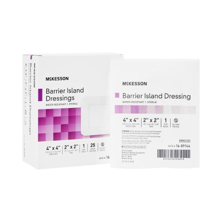 McKesson Composite Dressing McKesson 4 X 4 Inch Square Sterile Water Resistant Film Backing - Each - 16-89144-EA