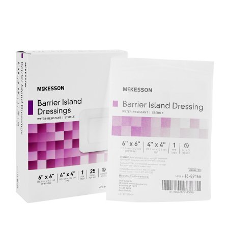 McKesson Composite Dressing McKesson 6 X 6 Inch Square Sterile Water Resistant Film Backing - Case of 100 - 16-89166-CS