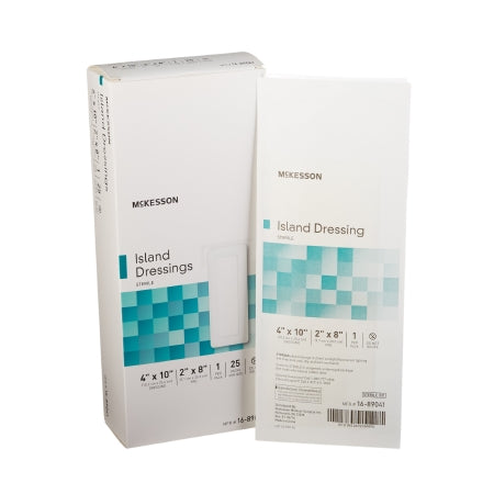 McKesson Adhesive Dressing McKesson 4 X 10 Inch Polypropylene / Rayon Rectangle White Sterile - Box of 25 - 16-89041-BX