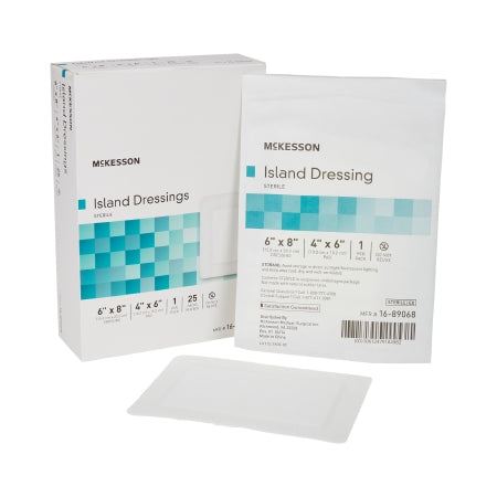 McKesson Adhesive Dressing McKesson 6 X 8 Inch Polypropylene / Rayon Rectangle White Sterile - Each - 16-89068-EA