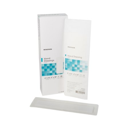 McKesson Adhesive Dressing McKesson 4 X 14 Inch Polypropylene / Rayon Rectangle White Sterile - Box of 25 - 16-89042-BX
