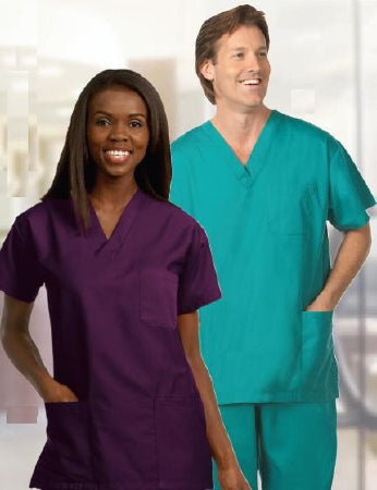 Fashion Seal Uniforms Scrub Shirt Poplin® Large Ceil Blue 3 Pockets Short Sleeve Unisex - Each - 78762-L-EA