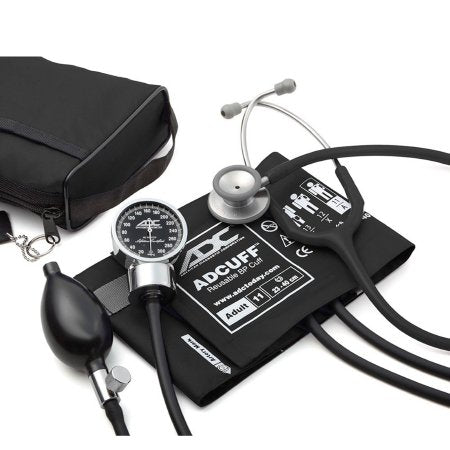 American Diagnostic Corp Reusable Aneroid / Stethoscope Set Pro's Combo III™ 23 to 33 cm Adult Cuff Dual Head Clinician Stethoscope Pocket Aneroid - Each - 778-603-11ABK-EA