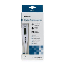 McKesson Digital Stick Thermometer McKesson Oral Probe Handheld - Box of 12 - 16-413BKGM-BX