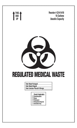 Medline Biohazard Waste Box 13 X 13 X 21 Inch - Each - TRIQ141419-EA