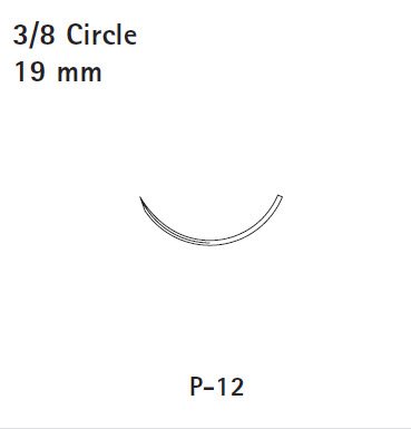 Covidien Absorbable Suture with Needle Premium Chromic Gut P-12 3/8 Circle Precision Reverse Cutting Needle Size 4 - 0 - Box of 1 - SG-5637-BX