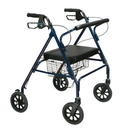Drive Medical Bariatric 4 Wheel Rollator drive™ Go-Lite Blue Adjustable Height / Folding Steel Frame - Each - 10215BL-1-EA