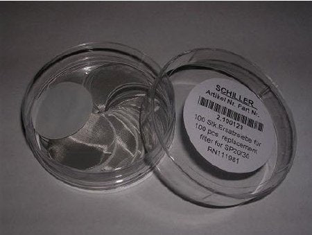 Schiller America Spirometer Filter 100 Disposable Filters For Model No SP-20 / Sp-30 Flow Sensor Spirometers - Box of 100 - 2.100123-BX