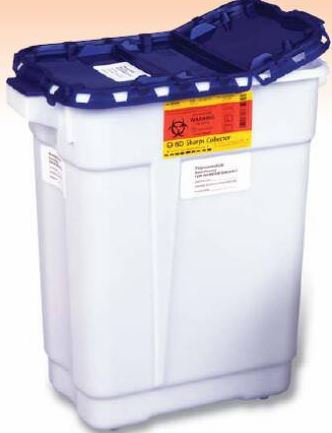 BD Pharmaceutical Waste Container Recykleen™ White Base 18-1/2 X 17-3/4 X 11-3/4 Inch Vertical Entry 9 Gallon - Each - 305634-EA