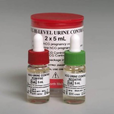 Stanbio Laboratory Reproductive Endocrinology Assay hCG Control Solution, High Positive and Negative Pregnancy (hCG) Testing High Positive Level / Negative Level 2 X 5 mL - Box of 2 - 1225-205-BX