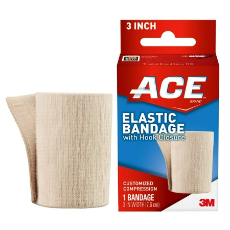 3M Elastic Bandage 3M™ ACE™ 3 Inch Width Single Hook and Loop Closure Tan NonSterile Standard Compression - Each - 207603-EA