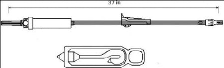 ICU Medical Secondary IV Administration Set Gravity 10 Drops / mL Drip Rate - Case of 25 - B3087-CS