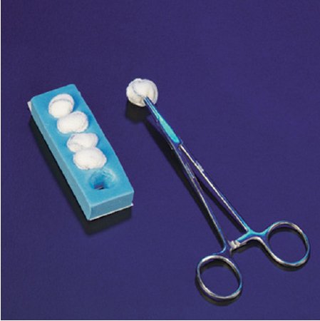 DeRoyal Surgical Cherry Dissector Sponge X-Ray Detectable 1/2 Inch Diameter 5 Count Foam Count Holder Sterile - Case of 1 - 30-112-CS