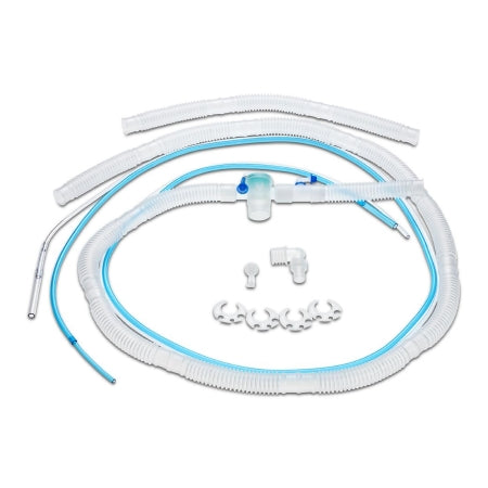 Medline Ventilator Circuit Corrugated Tube 66 Inch Tube Single Limb Adult Without Breathing Bag Single Patient Use - Case of 15 - HUD1696-CS