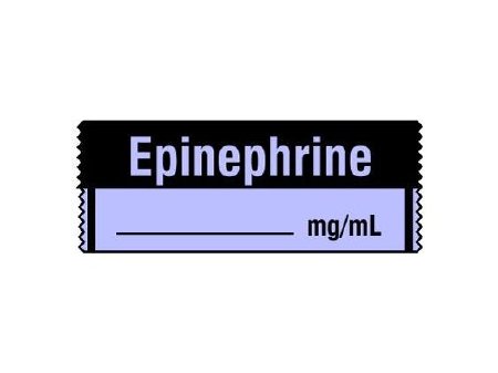 Shamrock Scientific Drug Label Shamrock Anesthesia Label EPINEPHRINE / _____ mg / mL Black / Purple 1/2 X 1 Inch - Roll of 1 - SA-284-RL