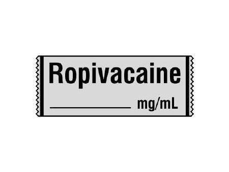 Shamrock Scientific Drug Label Shamrock Anesthesia Label Ropivacaine_mg/mL Gray 1/2 X 1 Inch - Roll of 1 - SA-308-RL