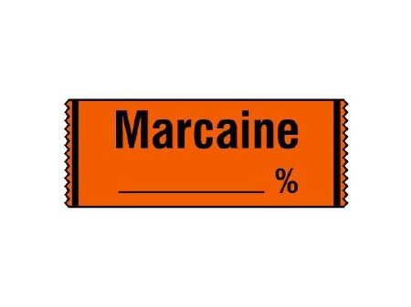 Shamrock Scientific Drug Label Shamrock Anesthesia Label MARCAINE / _____ % Copper 1/2 X 1 Inch - Roll of 1 - SA-38-RL