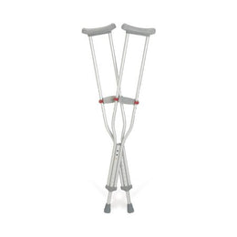 Medline Underarm Crutches Red Dot® Aluminum Frame Adult 275 lbs. Weight Capacity Push Button Adjustment - Case of 8 - G91-214-8-CS