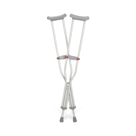 Medline Underarm Crutches Red Dot® Aluminum Frame Child 200 lbs. Weight Capacity Push Button Adjustment - Case of 8 - G92-214-8-CS