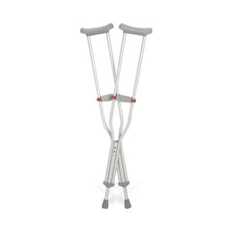Medline Underarm Crutches Red Dot® Aluminum Frame Child 200 lbs. Weight Capacity Push Button Adjustment - Case of 8 - G92-214-8-CS