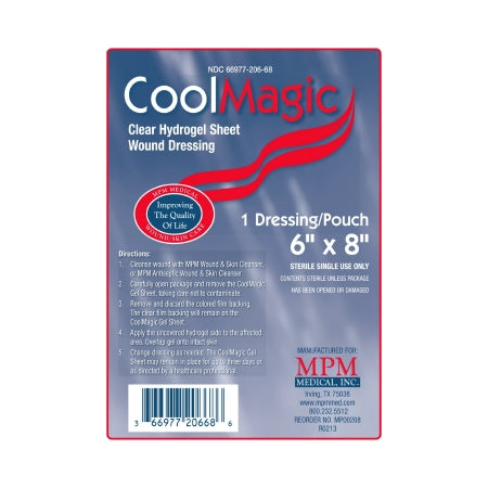 MPM Medical Hydrogel Wound Dressing CoolMagic™ Sheet 6 x 8 Inch - Each - MP00208-EA