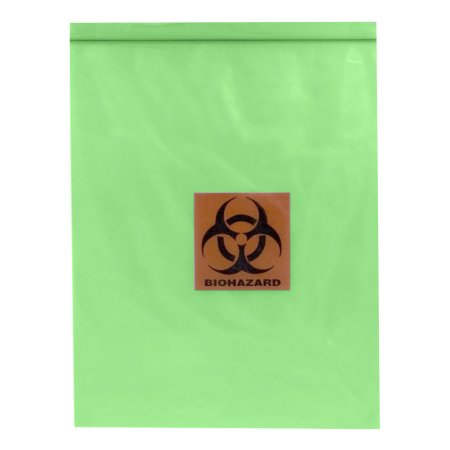 RD Plastics Company Specimen Transport Bag 12 X 15 Inch Zip Closure Biohazard Symbol NonSterile - Pack of 100 - Q393-PK