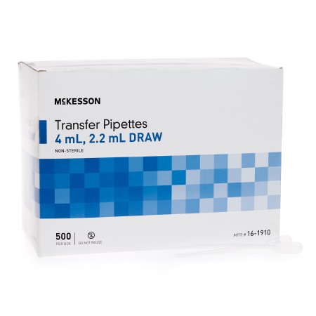 McKesson McKesson Transfer Pipette 3.9 mL Capacity 0.5 to 1 mL Graduation Increments NonSterile - Box of 1 - 16-1910-BX