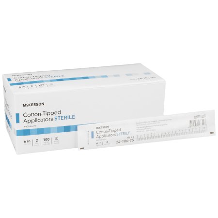 McKesson Swabstick McKesson Cotton Tip Wood Shaft 6 Inch Sterile 2 per Pack - Pack of 1 - 24-106-2S-PK