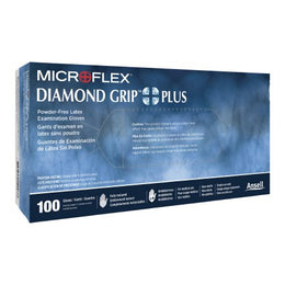 Microflex Medical Exam Glove Diamond Grip Plus™ X-Small NonSterile Latex Standard Cuff Length Fully Textured White Not Rated - Case of 1000 - DGP-350-XS-CS
