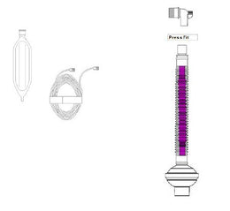 Ambu Universal Flex2® Anesthesia Breathing Circuit Coaxial Tube 72 Inch Tube Single Limb Adult 3 Liter Bag Single Patient Use - Case of 50 - DF370-6121Z-CS