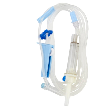 Baxter IV Pump Set Baxter™ Gravity / Pump 2 Ports 10 Drops / mL Drip Rate Without Filter 104 Inch Tubing Solution - Case of 48 - ACT5439-CS