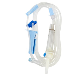 Baxter IV Pump Set Baxter™ Gravity / Pump 2 Ports 10 Drops / mL Drip Rate Without Filter 104 Inch Tubing Solution - Case of 48 - ACT5439-CS