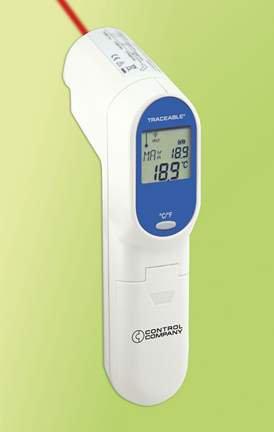 Fisher Scientific Infrared Thermometer Fisherbrand™ Traceable® Fahrenheit / Celsius -76° to +932°F (-60° to +500°C) Infrared Sensor Handheld Battery Operated - Each - 0666438-EA