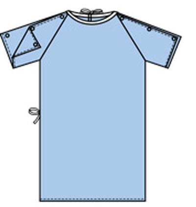 Lew Jan Textile Patient Exam Gown X-Large Blue Reusable - DZ/1 - V64-4342IB-DZ