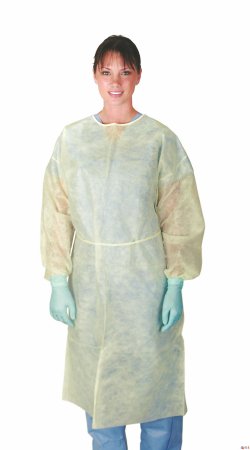 Medline Protective Procedure Gown Classic Cover Regular / Large Yellow NonSterile Not Rated Disposable - Case of 50 - CRI4000-CS